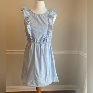 Madewell Blue Ruffle Sleeve Mini Dress lined size 8